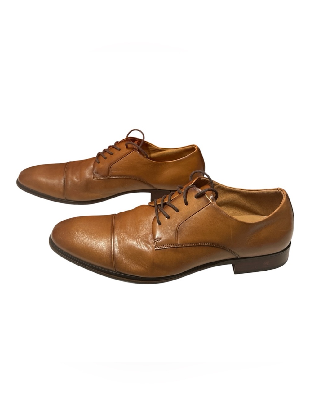 Aldo Brown Cow Leather Classic Men's Cap-Toe Oxford Leather Derby Lace Up Shoes